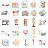 50Pcs Cartoon Sticker Sewing Theme Sticker Strong Adhesion Decals for Laptop Phone Fridge Guitar Scrapbooking Decor