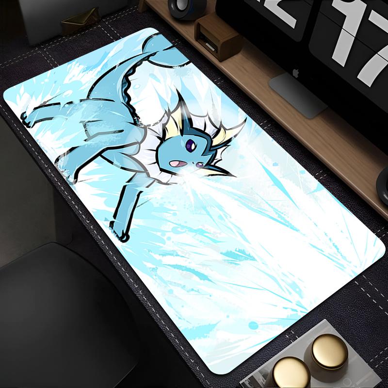 Water Pokemon Vaporeon Art Large Gaming Mouse Pad Waterproof Non-slip