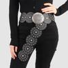 Western Style Disc Belt Y2K Wide Disc Belt Cowboy Wide Disc Belt Hollow Belt for Women