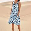 Women's Casual Summer Floral Print Sleeveless Pocket Dress