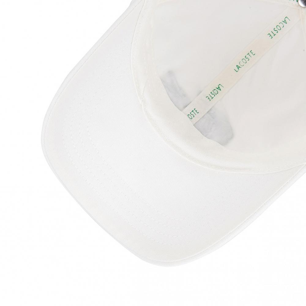 Lacoste Базовая большая крокодиловая шапка цвета слоновой кости Rk210e 53gws