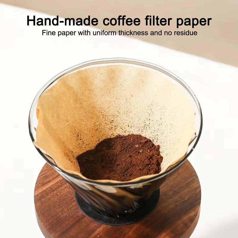 Фильтровальная бумага для кофейника, ручная капельная чашка, 100 шт., американская кофемашина, фильтр-вентилятор, натуральный коричневый V02, кофейная фильтровальная бумага