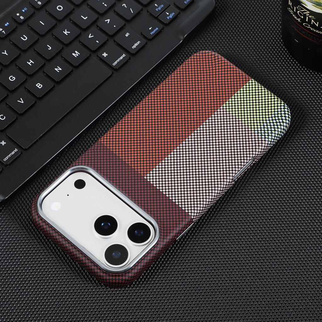 Чехол-бампер для iPhone 18 Pro Max 17 16 15 14 13 12Pro 11 Air с текстурой кевлара и карбона, магнитный, для беспроводной зарядки, противоударная защита