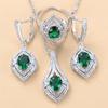 Gem Set Jewelry Pendant Earrings Necklace Ring Lady Set