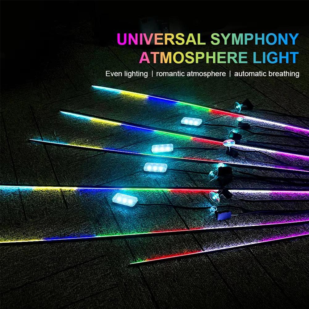12V Auto General DIY Music Rhythm Atmosphere Light Car Full Dynamic Controlled 18in1 Voice LED R1A4