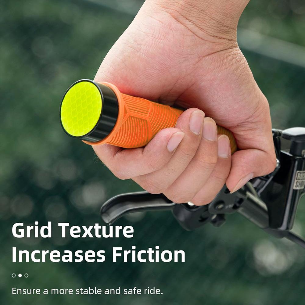 TPR bicycle grips with reflector - orange
