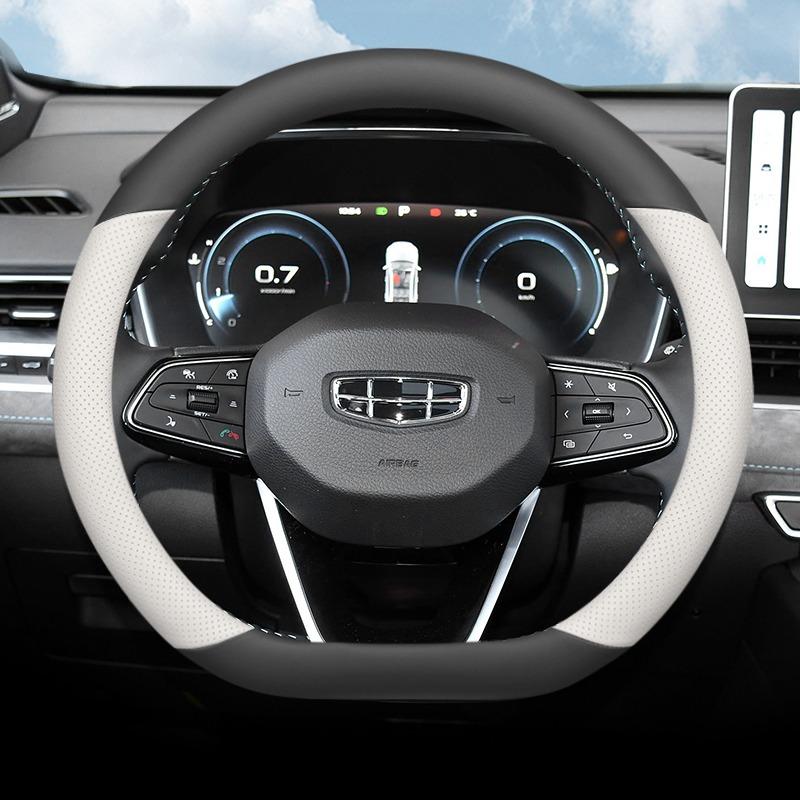 Для Geely Emgrand 2019-2026 Чехол на руль автомобиля Наппа Ультратонкий Противоскользящий Чехлы на ручку автомобиля Аксессуары для интерьера