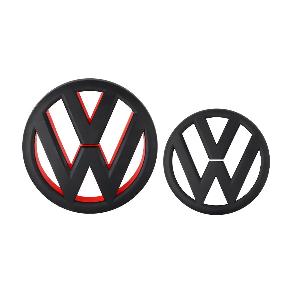 For Volkswagen MK2 2Pcs Car Original Front Radiator Grille Logo Cover for Volkswagen VW Golf 6 Mk6 2010 2011 2012 2013 Rear Trunk Lid Badge Sticker