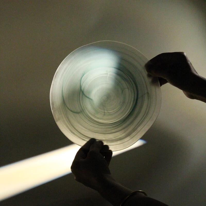 Elegant Cloud Mist Glass Serving Plate