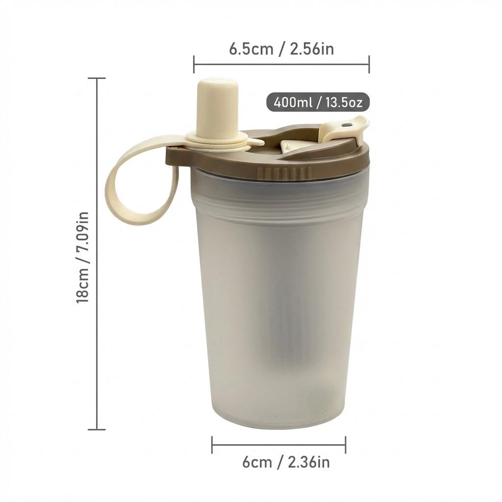 400ML Portable Tumbler Water Cup With Strainer&Straw Heat-resistant Leak-proof Transparent Plastic Drinking Bottle For Students
