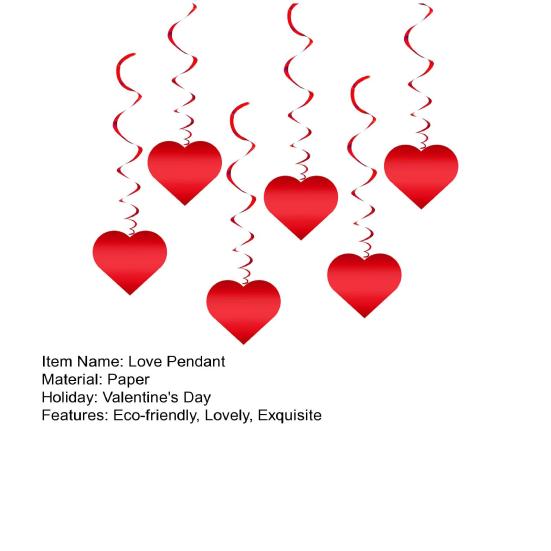 Подвеска-гирлянда в виде сердца любви для свадьбы, дня Святого Валентина, вечеринки, бумажное подвесное украшение любви со спиральной веревкой