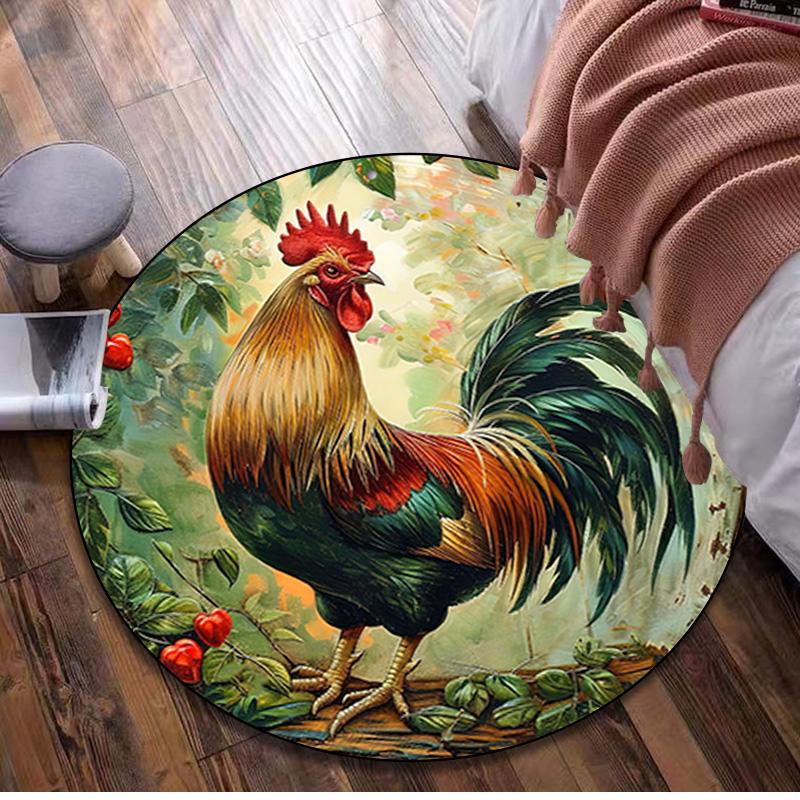 1Pc Animal Circular Print Rug - home decoration Carpet For Living Room Bedroom Flooring Computer Chair Area Rug
