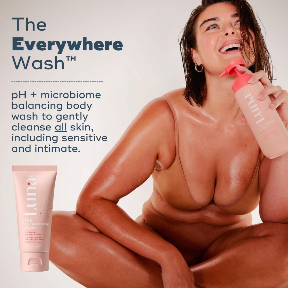 Luna Daily Hydrating Everywhere Body Minis Kit 3 Step Microbiome + Ph Balancing Routine 13.5 Oz 400 Ml