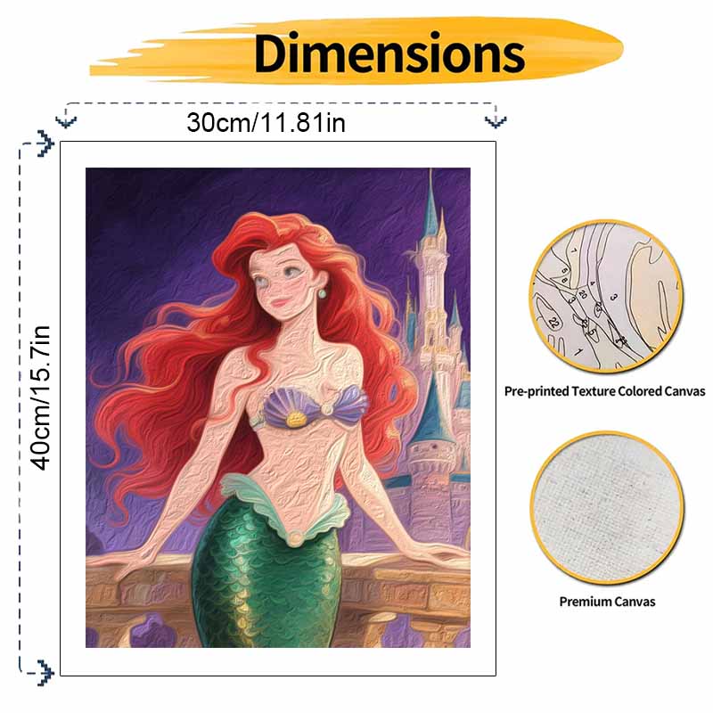 Disney Ариэль Русалочка цифровая масляная живопись набор для ручной росписи diy украшение дома. 83 символа.