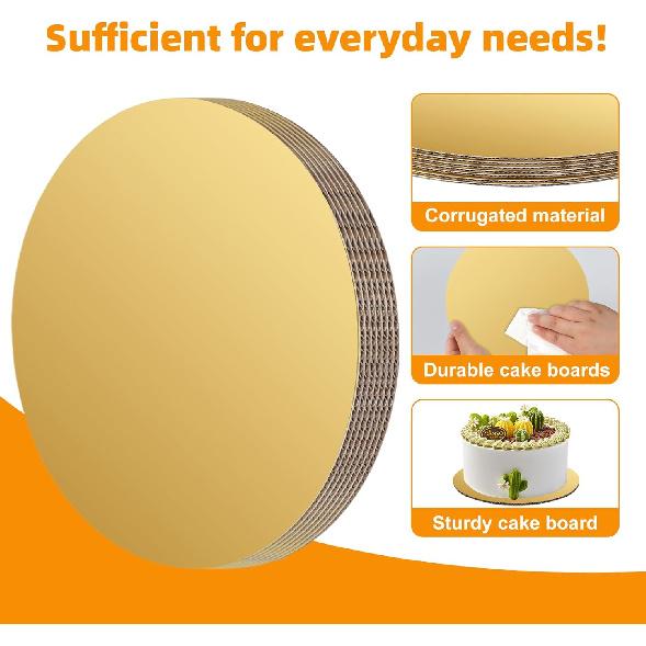 Romeda Cake Board, 7 Cake Boards Per Pack, Cake Board Can Be Used for Baking Cakes, Cake DIY, Desserts and Crafts Use, Food Grade Cake Boards 10 Inch