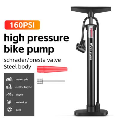 Компактный ножной насос для велосипедных шин 160PSI, портативный велосипедный насос, баскетбольный электрический велосипед, мотоцикл