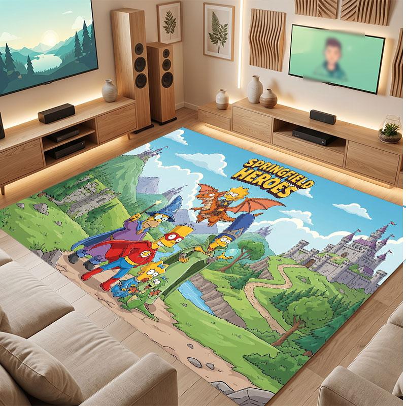 The Simpsons Rug Soft Thick Non Slip Floor Carpet for Bedroom Living Room Home Decor