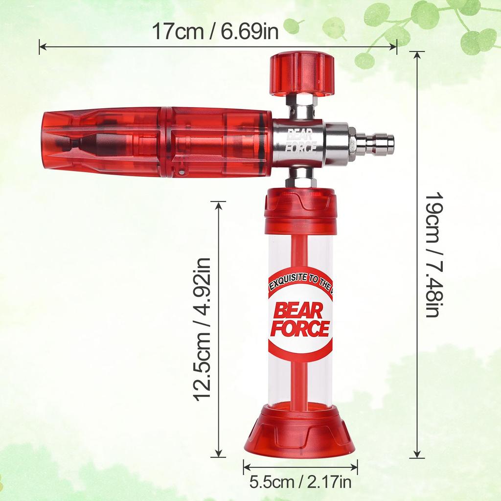 BEAR FORCE Upgraded Pressure Mini Foam Cannon Pro with 1/4" Quick Connector, 360° Adjustable Snow Foam Lance Foam Generator for Pressure Washer