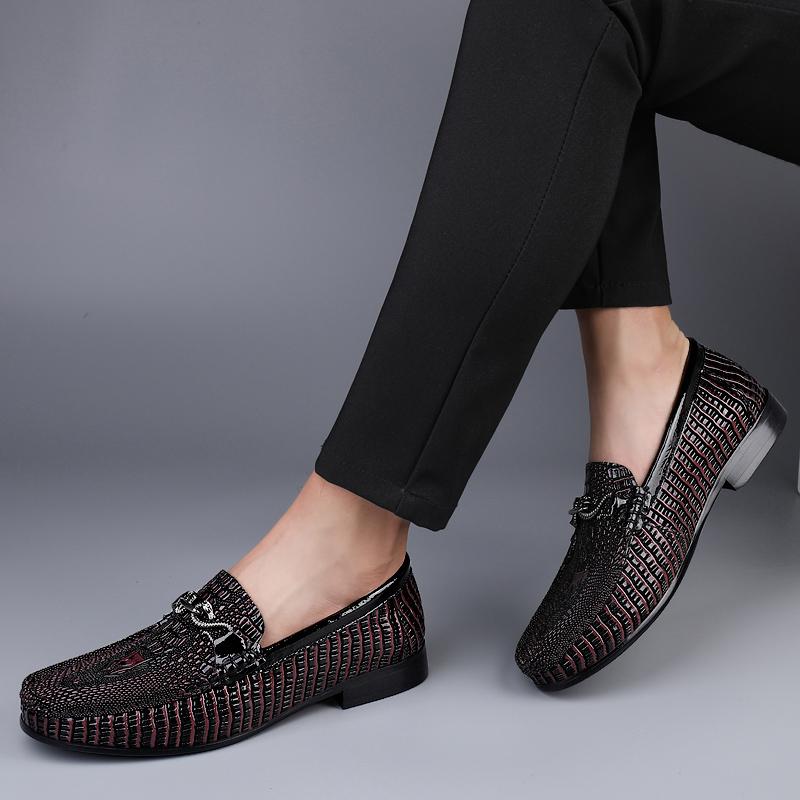 Luxury Brand Genuine Leather Men Shoe Soft Crocodile Style Moccasins Mens Loafers Comfort Male Flats 2024 Driving Business Shoes