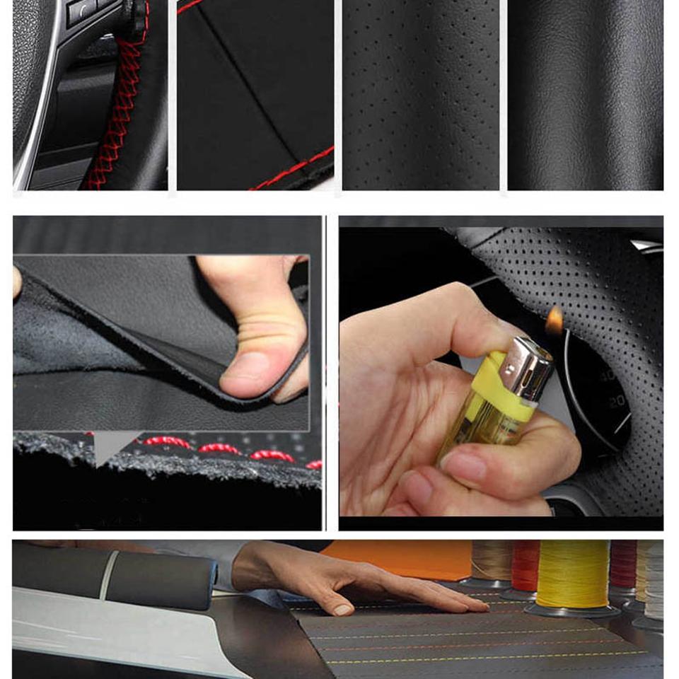 Car Steering Wheel Cover Artificial Leather For Volkswagen Old VW Golf Polo Sagitar 2010 Car Interior Steering-Wheel Cover Wrap