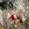 4pcs Christmas Felt Elk Hanging Ornaments Cute Reindeer Craft Decorations Xmas Tree Wooden Pendants New Year Party Kids Gifts