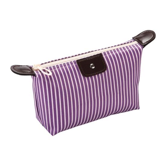 Полосатая косметичка водонепроницаемая складная большая емкость застежка-молния в форме пельменя портативная косметика