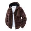 Mens Winter Fleece Hooded Puffer Jacket Thick Warm Loose Casual Coat Teens