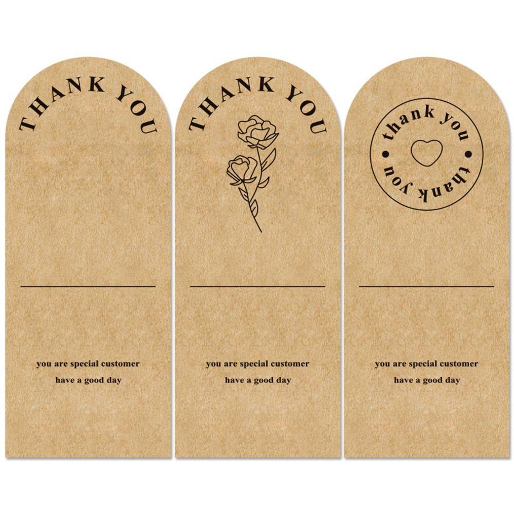 50PCS Brown Thank You Stickers Kraft Paper Sealing Labels Creative Thanks Decals  For Small Business