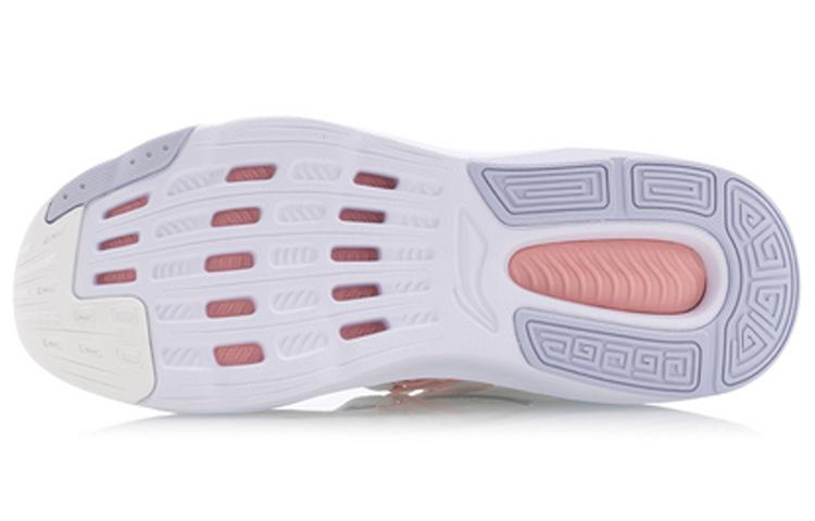 Li Ning Огнестойкие Амортизирующие Нескользящие Износостойкие Низкие Спортивные Повседневные Туфли Женские Белые Розовые AGLQ058-2