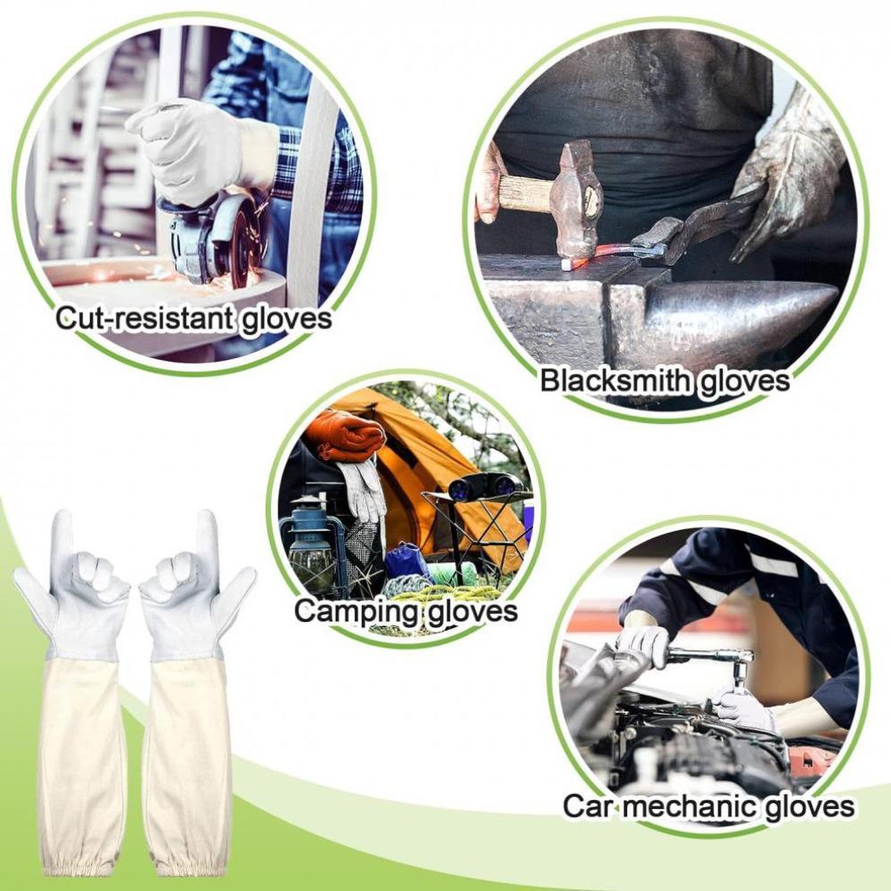 1 Pair Professional Canvas Sheepskin Gloves Anti-sting Beekeeping Tools Safe Beekeeping Gloves