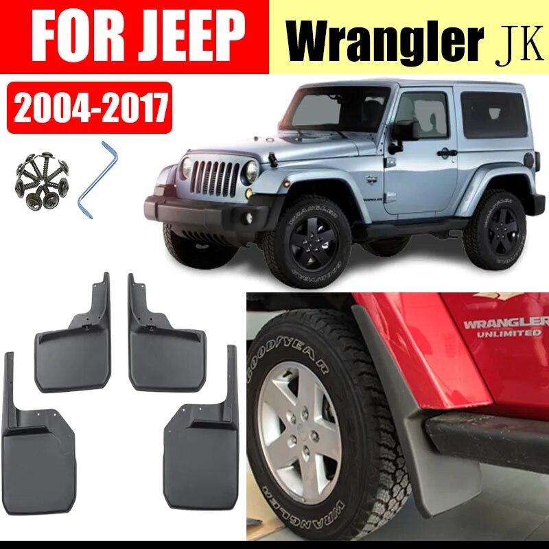 Mud Flaps For Jeep Wrangler Sahara JK 2004-2017 Mudguards Fender Mud Flap Splash Guard Fenders Car Accessories Front Rear 4 PCS