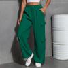 Women's Fashion Sport Solid Color Pocket Casual Sweatpants Pants