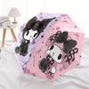 Kuromi,My Melody Automatic Folding Umbrella Simple 8 Rib Design, Bright Cartoon Pattern, Durable Iron Frame, Suitable For Travel, Outdoor, B