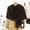 Women'S Thick Warm Solid Color Scarf Autumn And Winter New Style Cashmere Scarf Versatile Wool Scarf