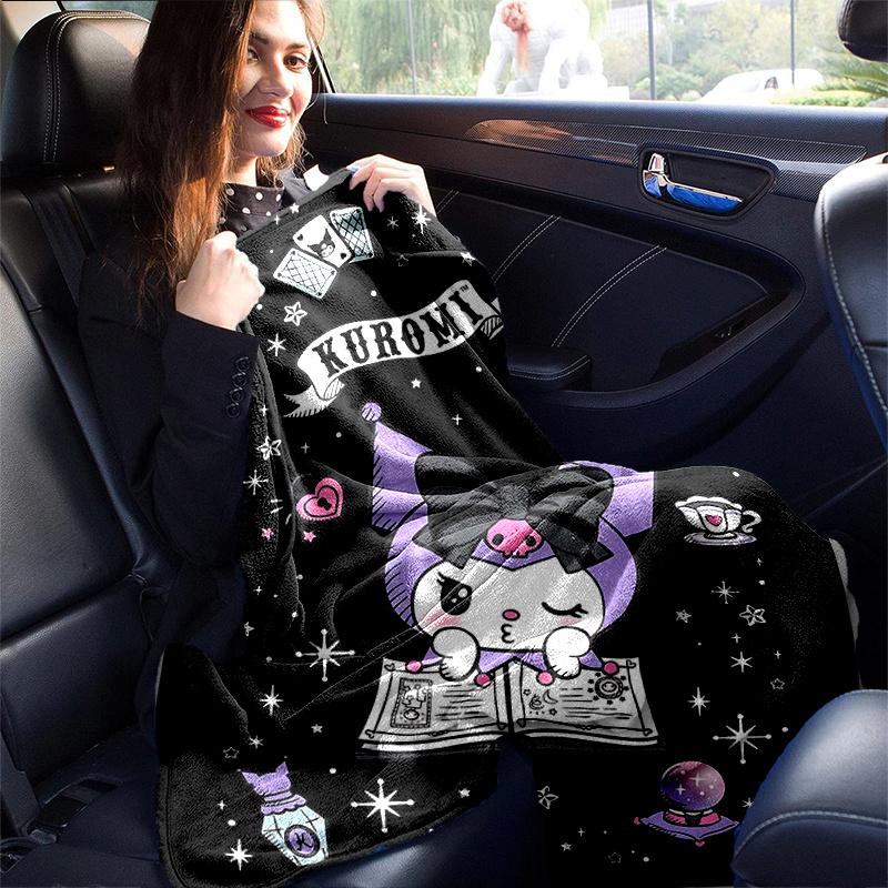 1pc Kuromi's Enchanted Night Blanket, Soft Throw for Room Decor, Perfect Gift, Living Room, Travel, Camping, Car Blankets, Beach, Office Naps, Suitabl