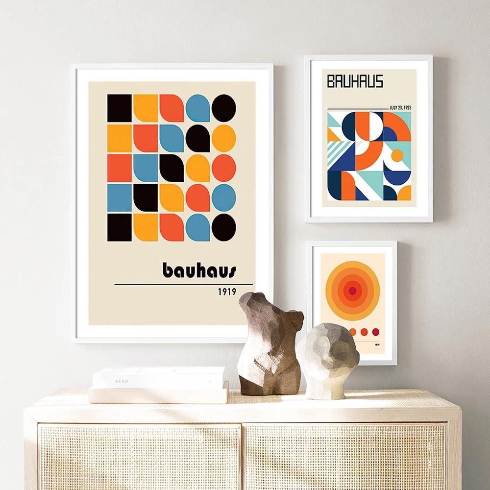Выставочные плакаты и принты Баухауза, абстрактная геометрия Кита, настенная живопись на холсте, картина для гостиной, украшение дома, без рамки
