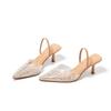 Heeled Sandals With Pearl Embellishments For Summer Wear