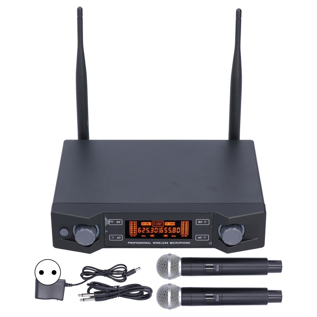 Беспроводной микрофон Стабильная частота UHF 2 Ручной микрофон с приемником для церкви