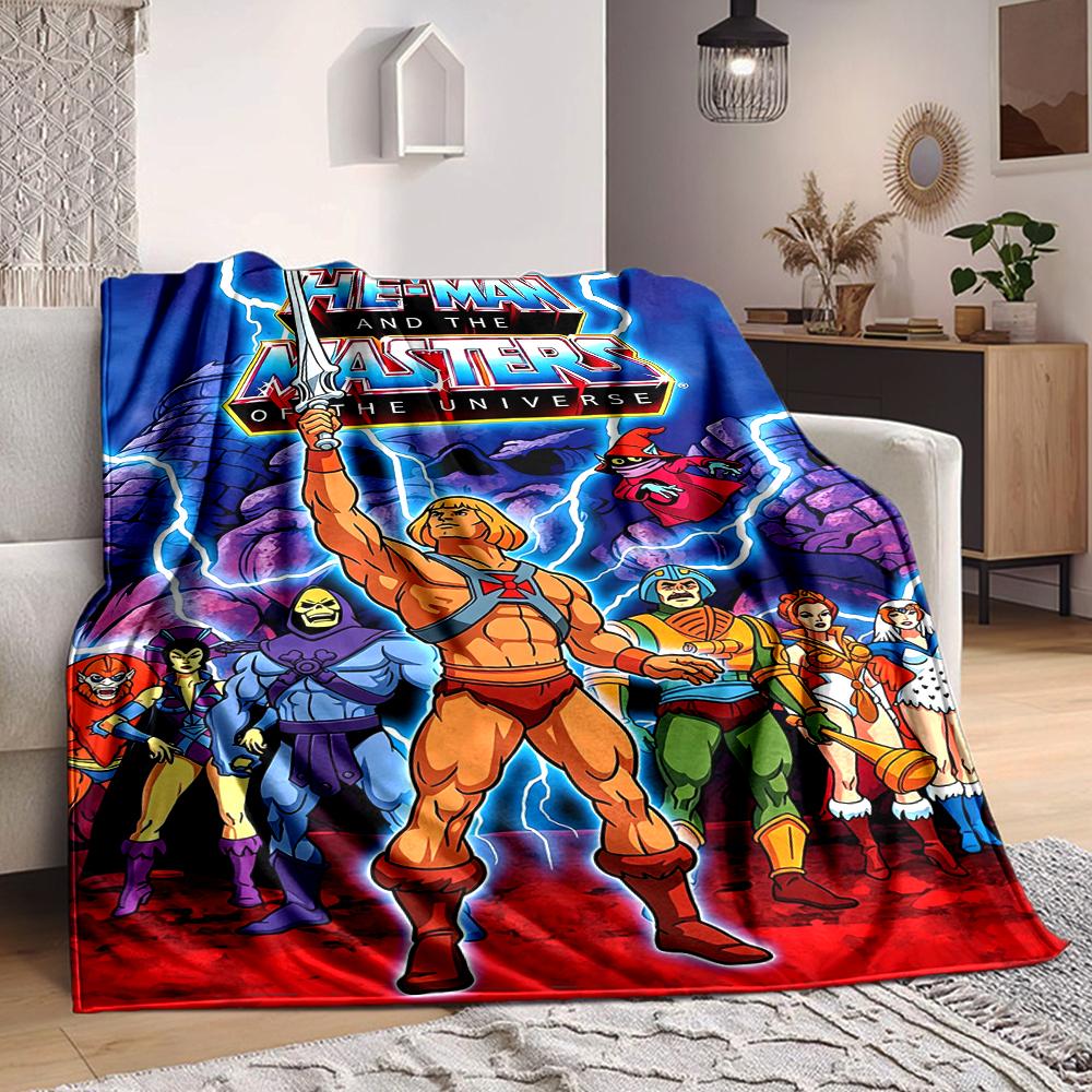1Pc Heman Masters Universe Adventure Blanket Soft And Comfortable Casual Warm Camping Travel Christmas Halloween Xmas Gift M928509