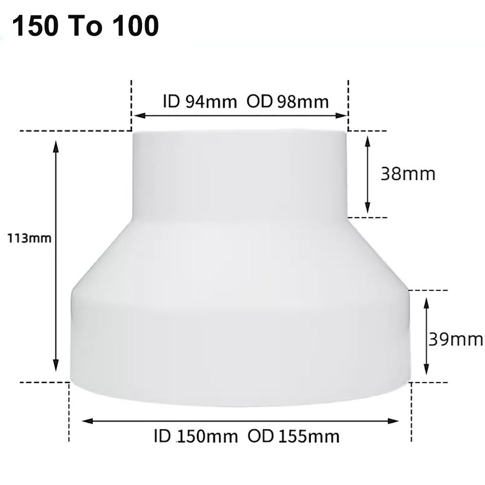 New ABS Exhaust Pipe Reducer Adapter White Portable Ventilation Pipe Fittings Ventilating Pipe Connector