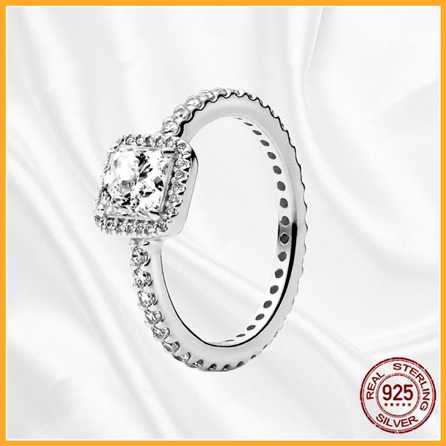 Подлинное 925 пробы стерлингового серебра штабелируемое сердце ромашка цветок сверкающее кольцо для женщин оригинальные 925 пробы серебряные кольца ювелирные изделия подарок