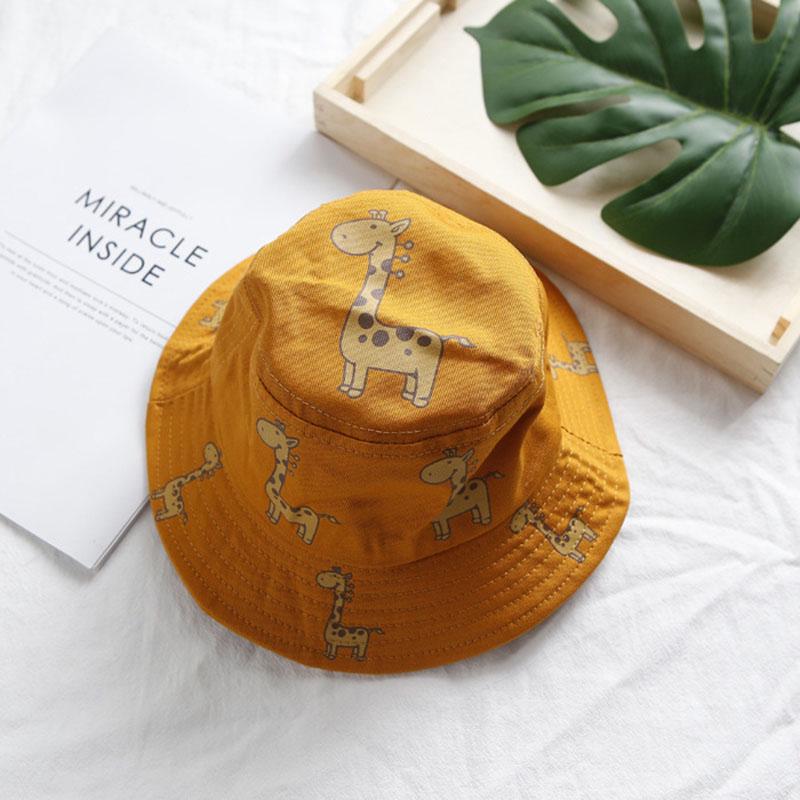 Cartoon Giraffe Baby Hat Bucket Cap Summer Kids Casual Sun Hat Cotton Children Panama Caps