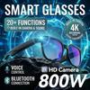 4K Камера Умные AI Очки AI Голосовое Управление Передача по WiFi HD Звонки Воспроизведение Музыки Детекция Ношения Легкая Рамка из TR90 IP65 Перевод в Реальном Времени