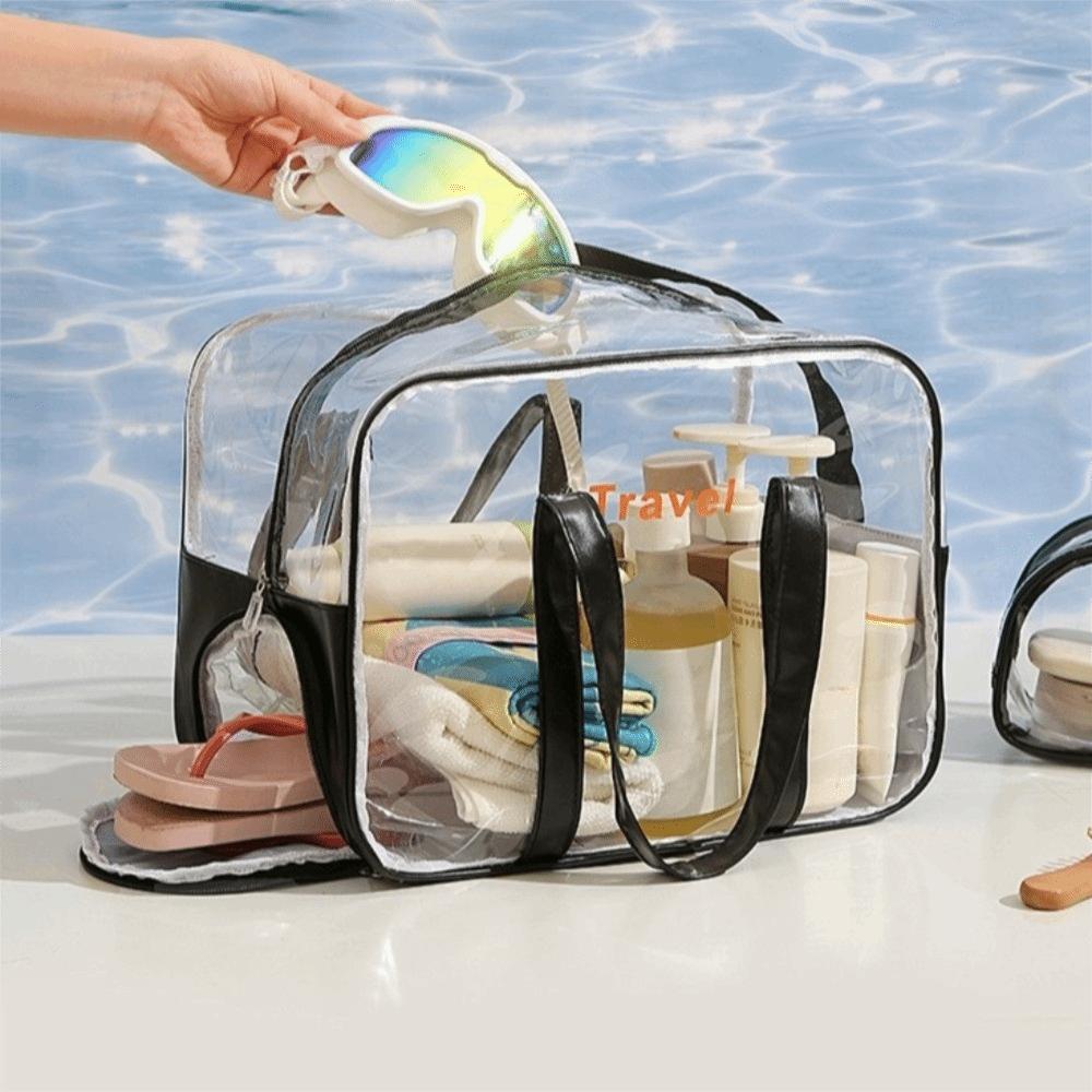Large Capacity Transparent Cosmetic Bag PVC Outdoor Sports Bag Fashion Swimming Storage Bag Sports