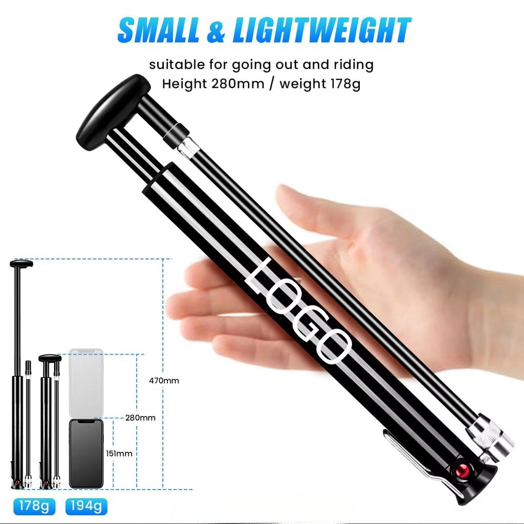 Mini Aluminum Bike Pump 100 PSI Hand Air Inflator For Cycling Frames Portable With Presta