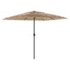 Vidaxl Parasol Ogrodowy Z Led, Stalowy Słupek, Brązowy, 248X248X248 Cm