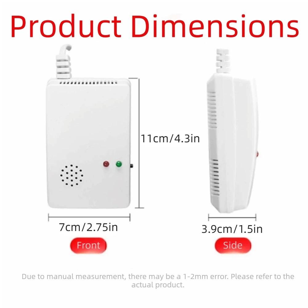 Compact Combustible Gas Leak Alarm Wall Mounted Natural Gas Alarm Sensor Home Security