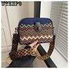 Denim Small Backpack Contrasting Color Women's Bag Retro Ethnic Style Embroidery Multi-purpose Bag Diagonal Cross Bag