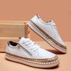 Women Casual Anti-skid Color Matching Lace Low Top Flat Sneakers Walking Shoes