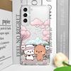 Креативный Милый Прозрачный Чехол BUBU DUDU для Пары для Samsung Galaxy S25 Ultra S24 S23 FE S22 S21 S20 Plus A55 A54 5G Мягкие Чехлы